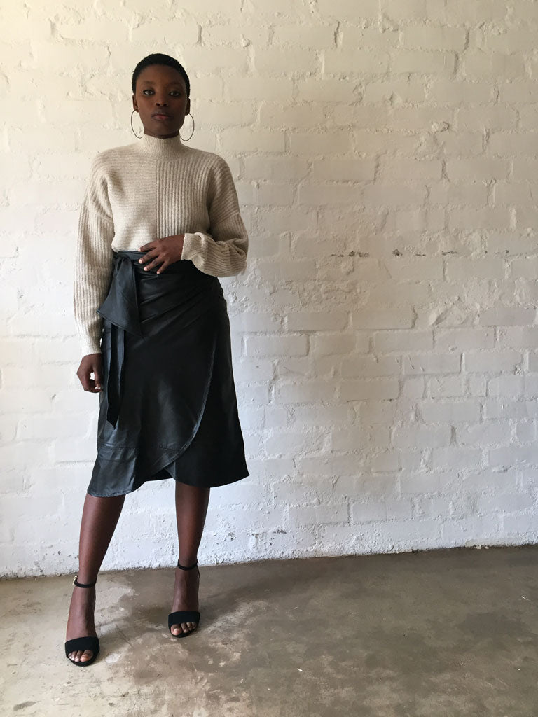 HEIRLOOM LEATHER THE MINI OR MIDI WRAP SKIRT FOUND. Collection