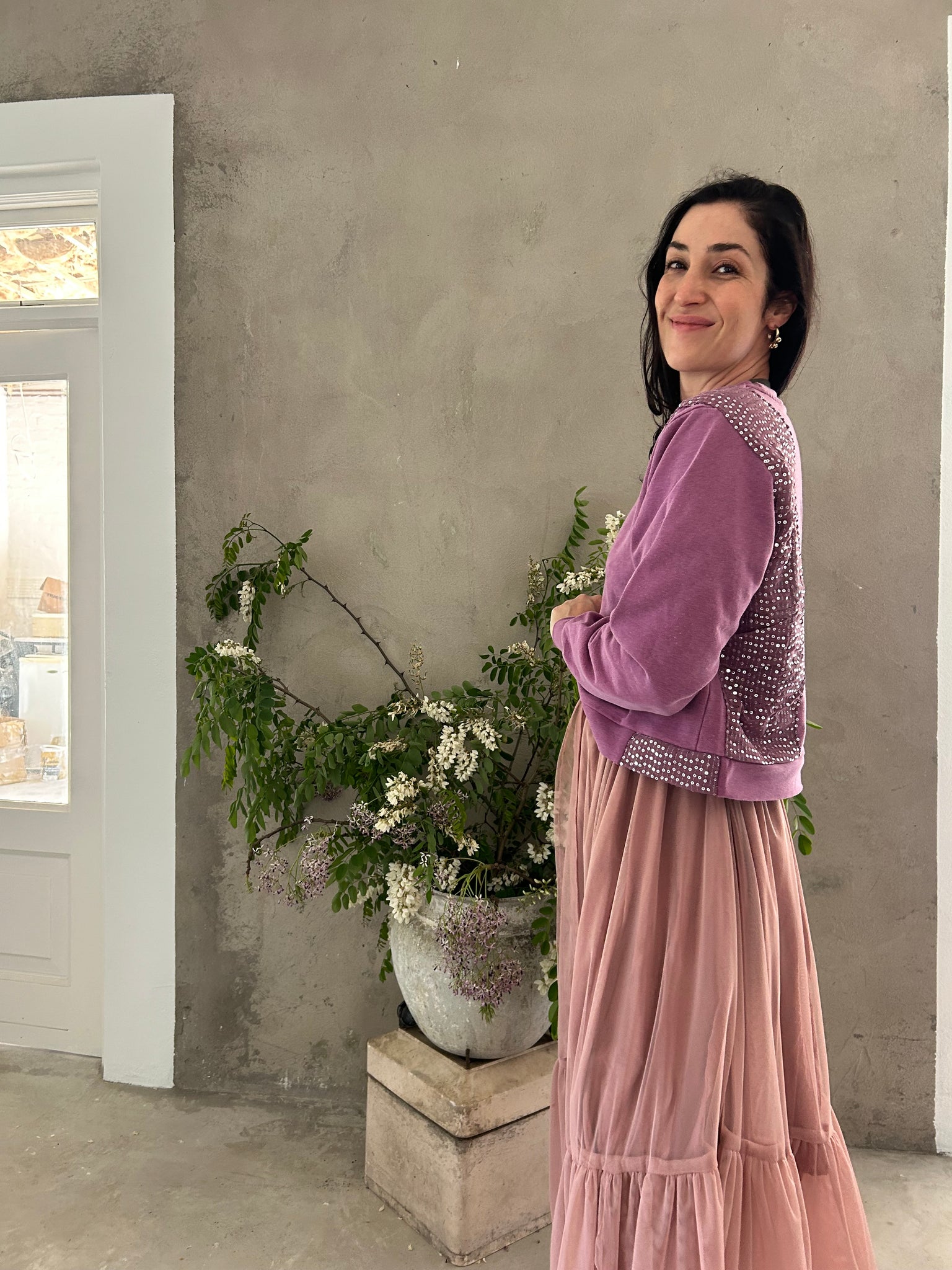 40% OFF PURPLE SEQUIN | SWEATER