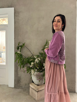 40% OFF PURPLE SEQUIN | SWEATER