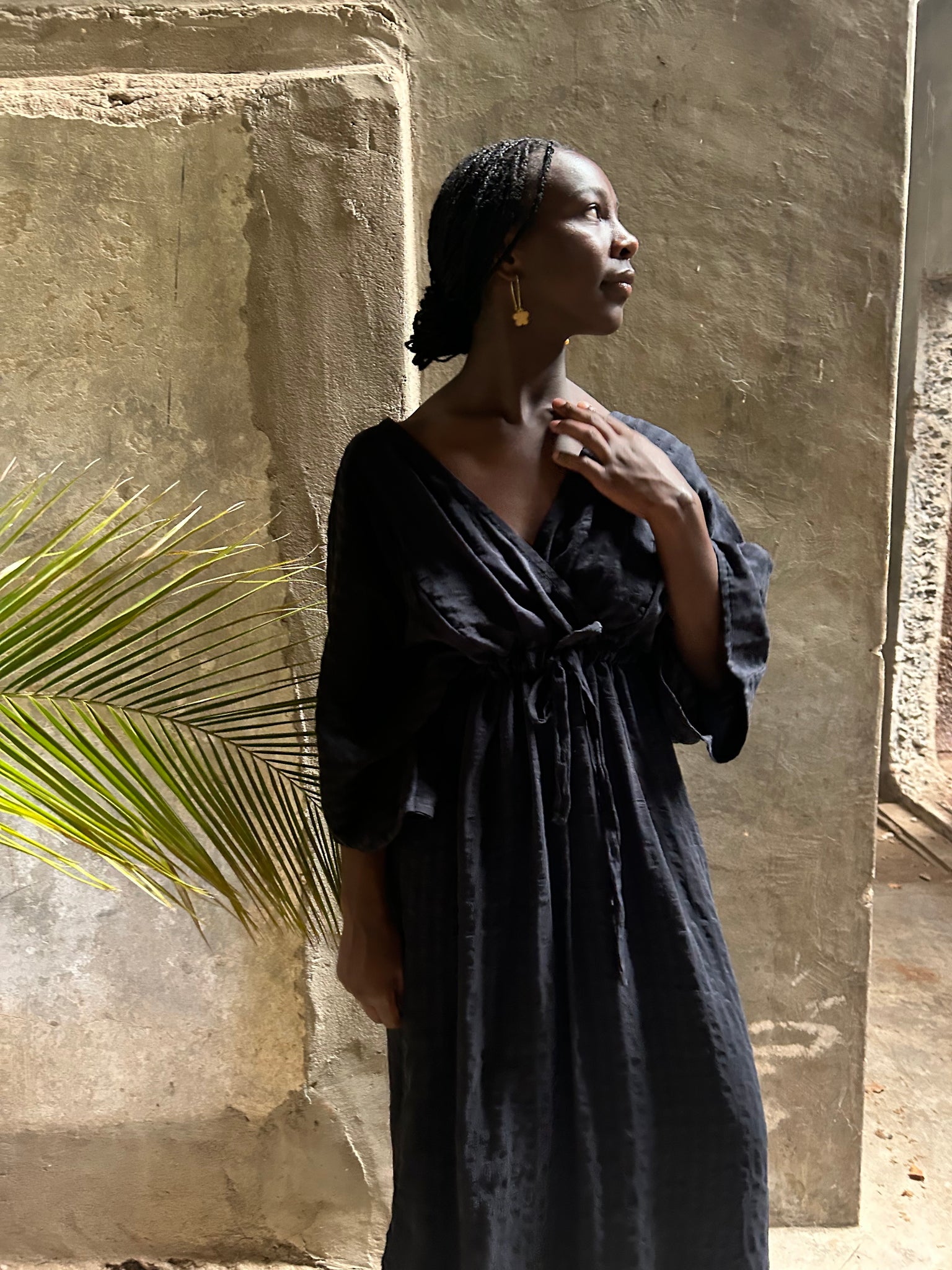 black dress toddler Ela Kaftan (Black)