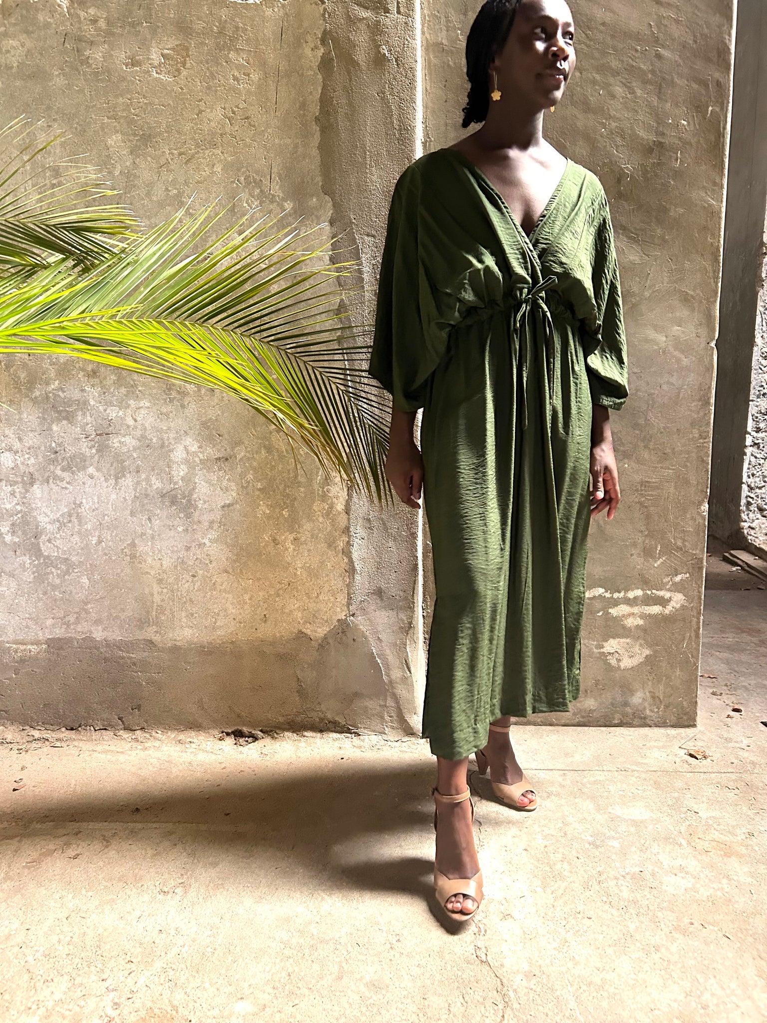 INDIA GREEN KAFTAN DRESS – FOUND. Collection