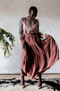 SALE! DUSTY PINK | TIERED SKIRT