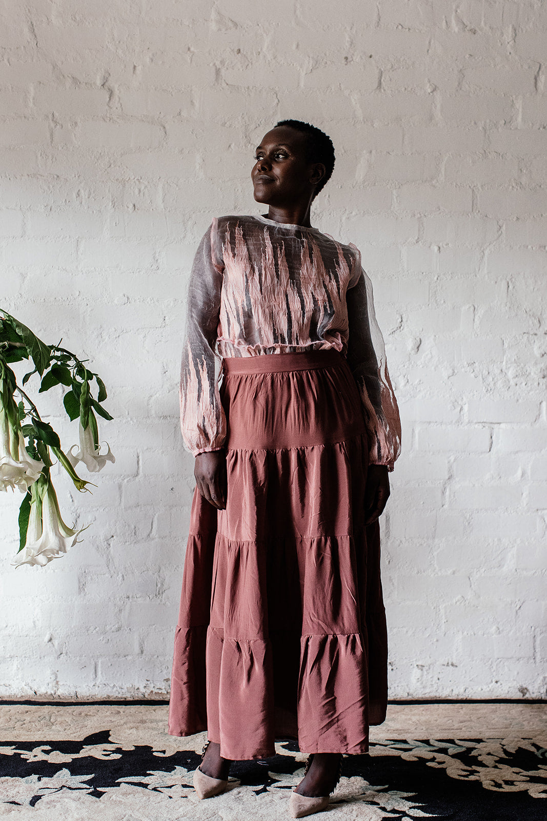 SALE! DUSTY PINK | TIERED SKIRT