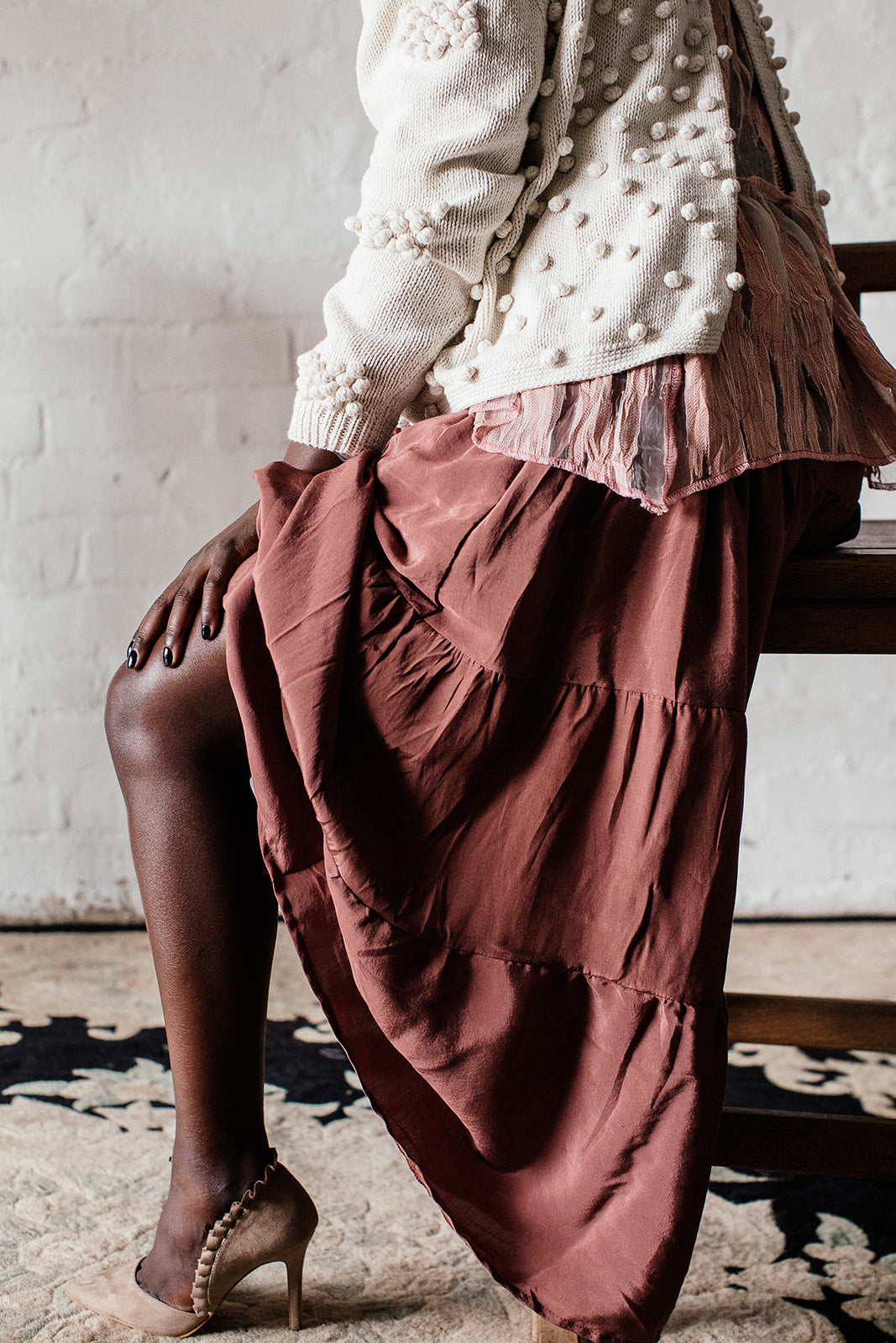 SALE! DUSTY PINK | TIERED SKIRT
