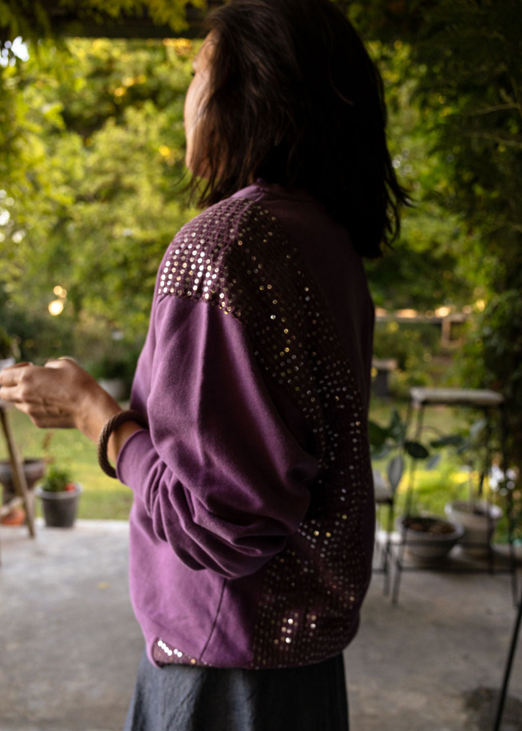 40% OFF PURPLE SEQUIN | SWEATER