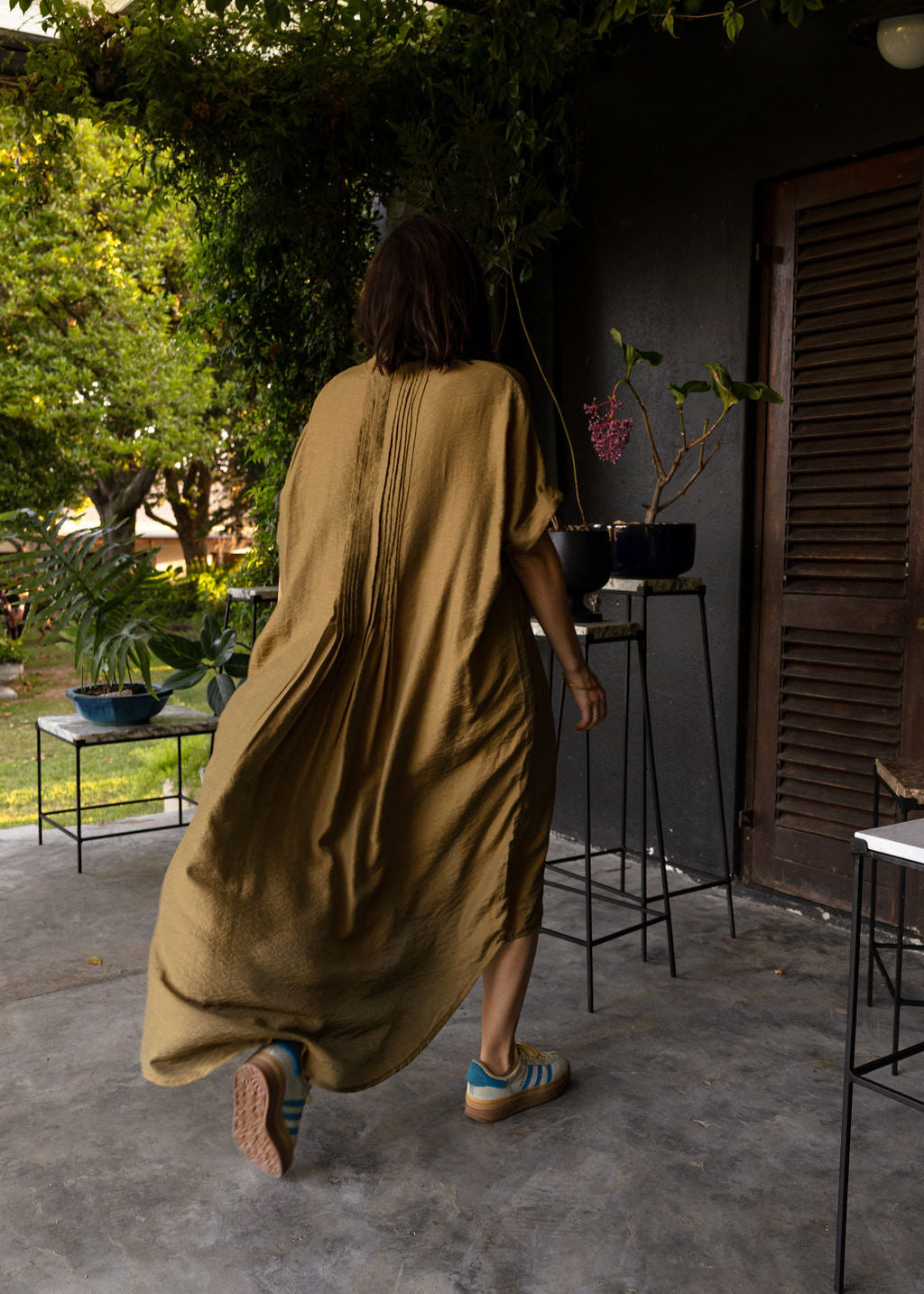 SUNSET | PLEATED SHIRT DRESS