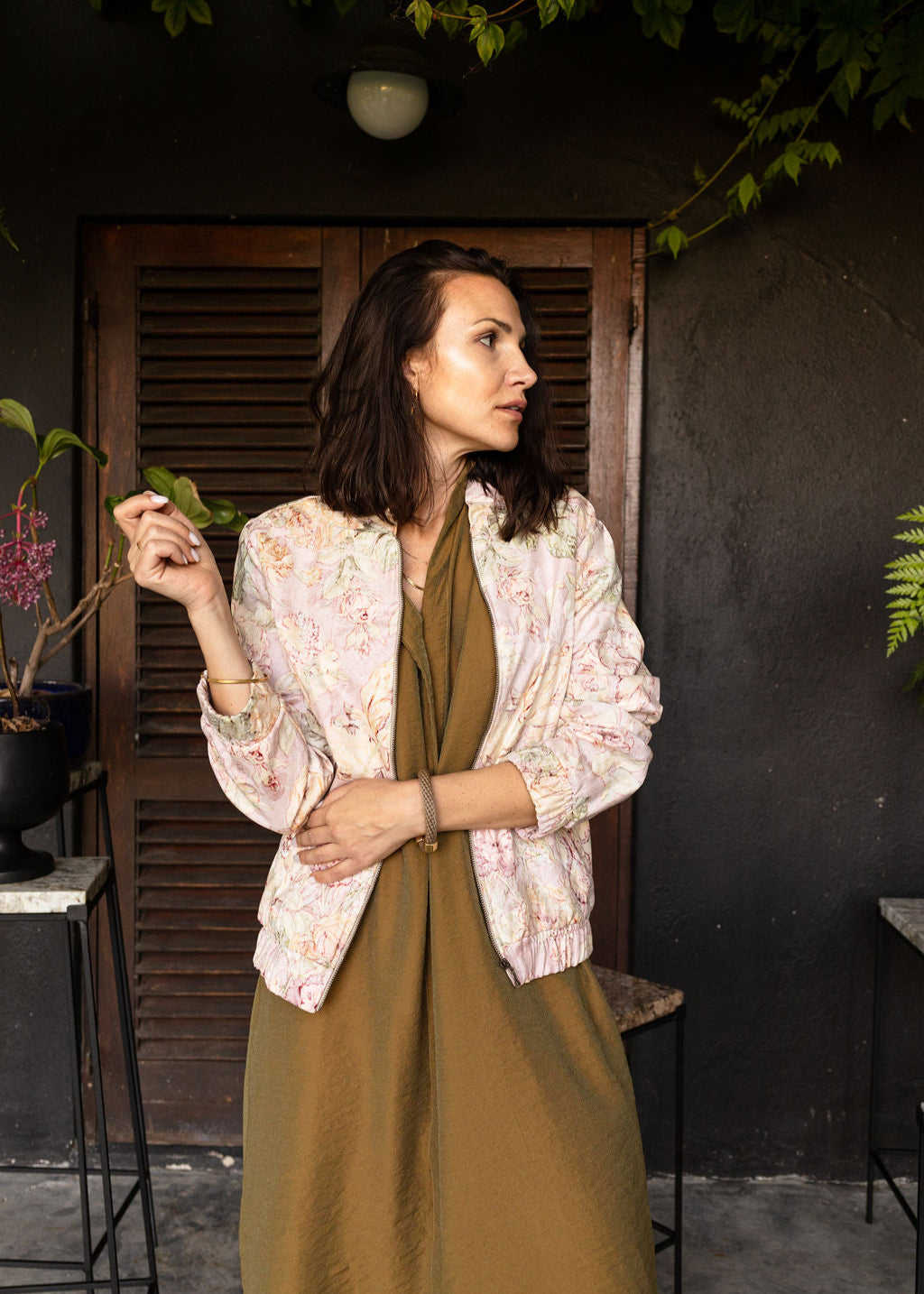 FADED FLORAL | BOMBER JACKET