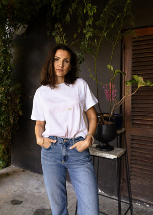 40% OFF T-SHIRT | WHITE + BLUSH