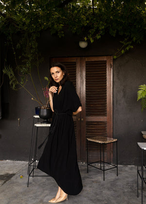 BLACK | PLEATED SHIRT DRESS PRE order