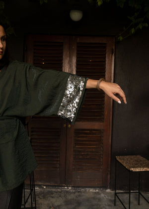 GREEN GREY SEQUIN | THE KIMONO
