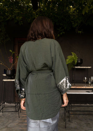 GREEN GREY SEQUIN | THE KIMONO
