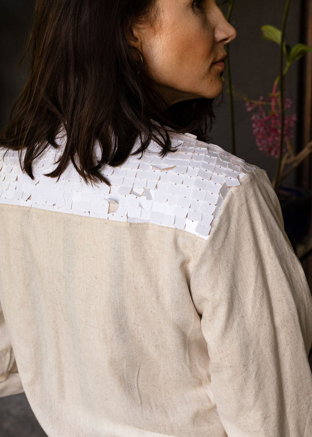STONE + WHITE SEQUIN | BOMBER JACKET