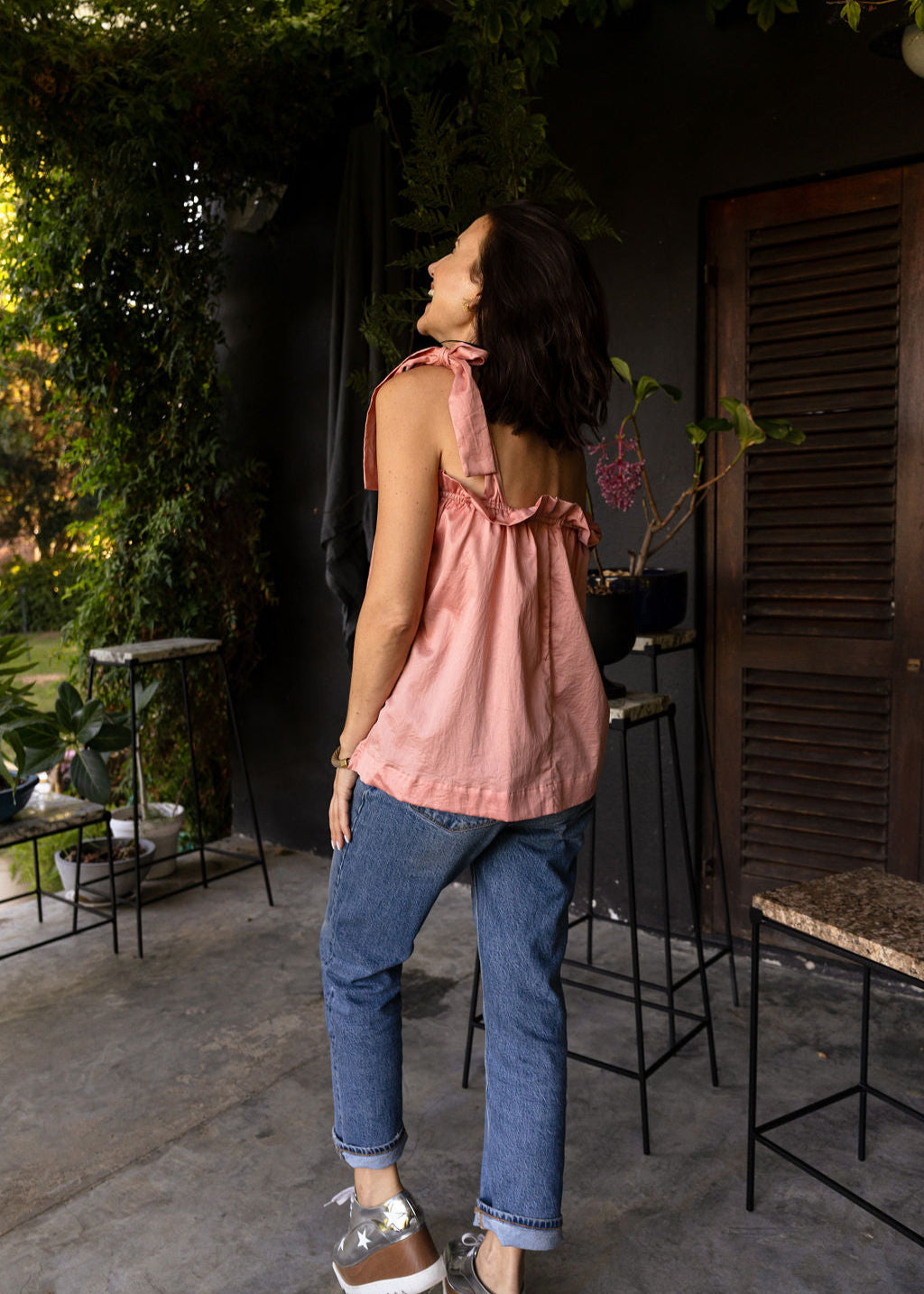 PEACHY APRICOT BOW TOP