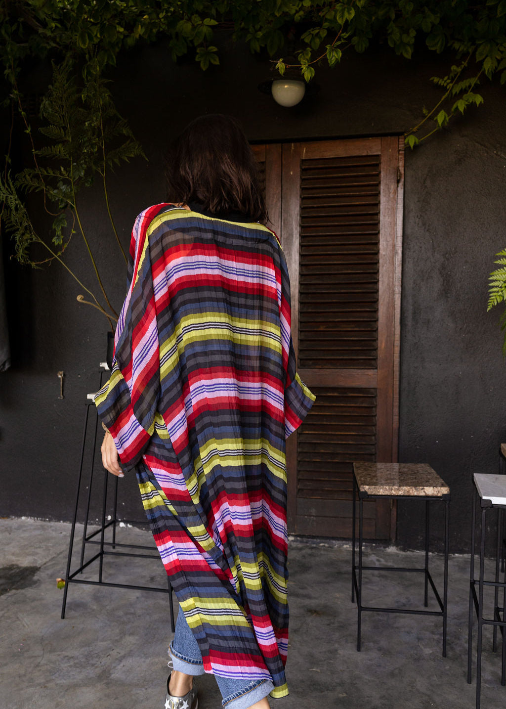 STRIPE SILK CHIFFON | THE KIMONO