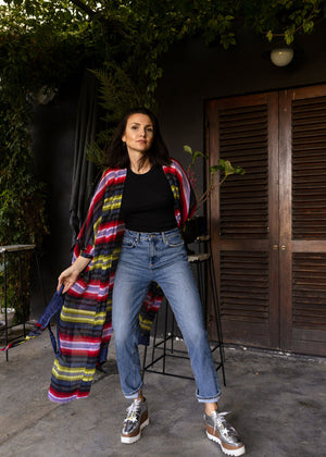 STRIPE SILK CHIFFON | THE KIMONO