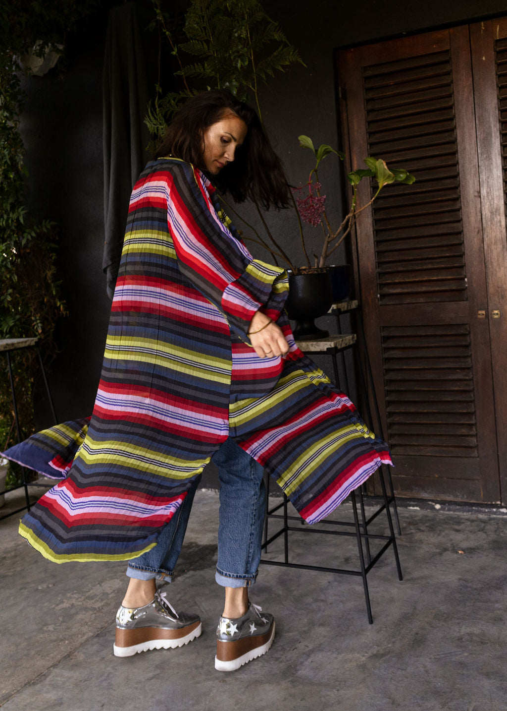 STRIPE SILK CHIFFON | THE KIMONO