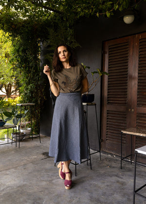 DENIM WRAP | A-LINE WRAP SKIRT