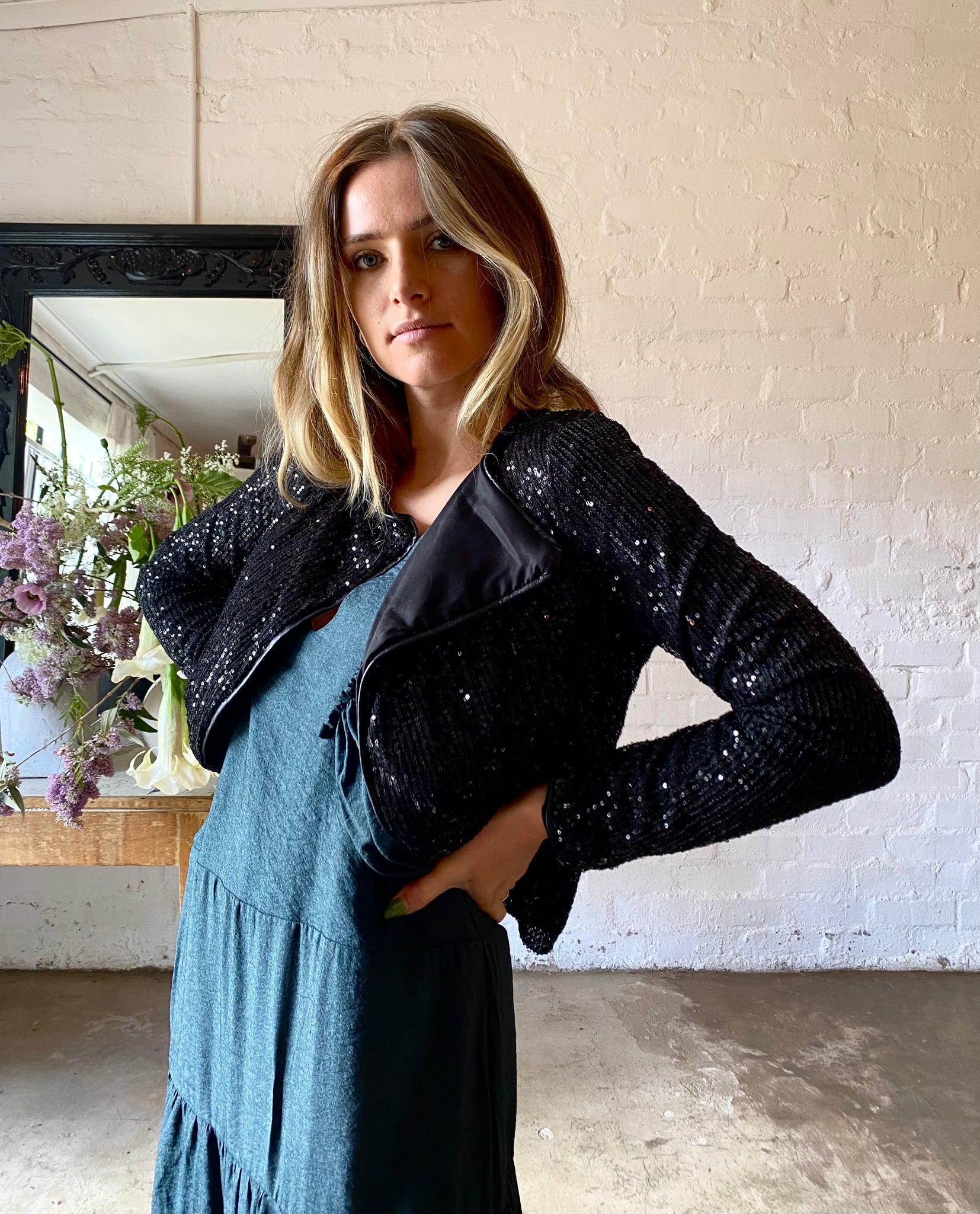 BLACK SEQUIN  | MODERN JACKET