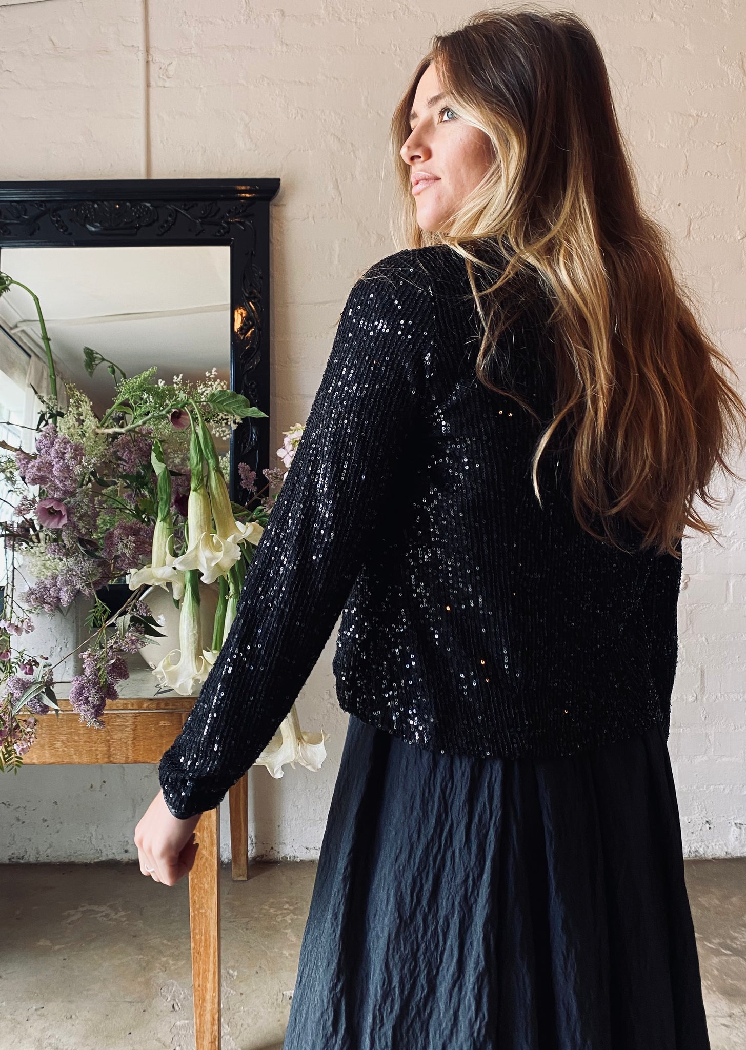 BLACK SEQUIN  | MODERN JACKET