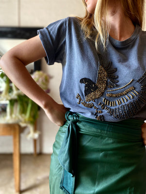 T-SHIRT OLIVE + GREY | EAGLE | BEADED (R100 off combo Tees + Sweaters)