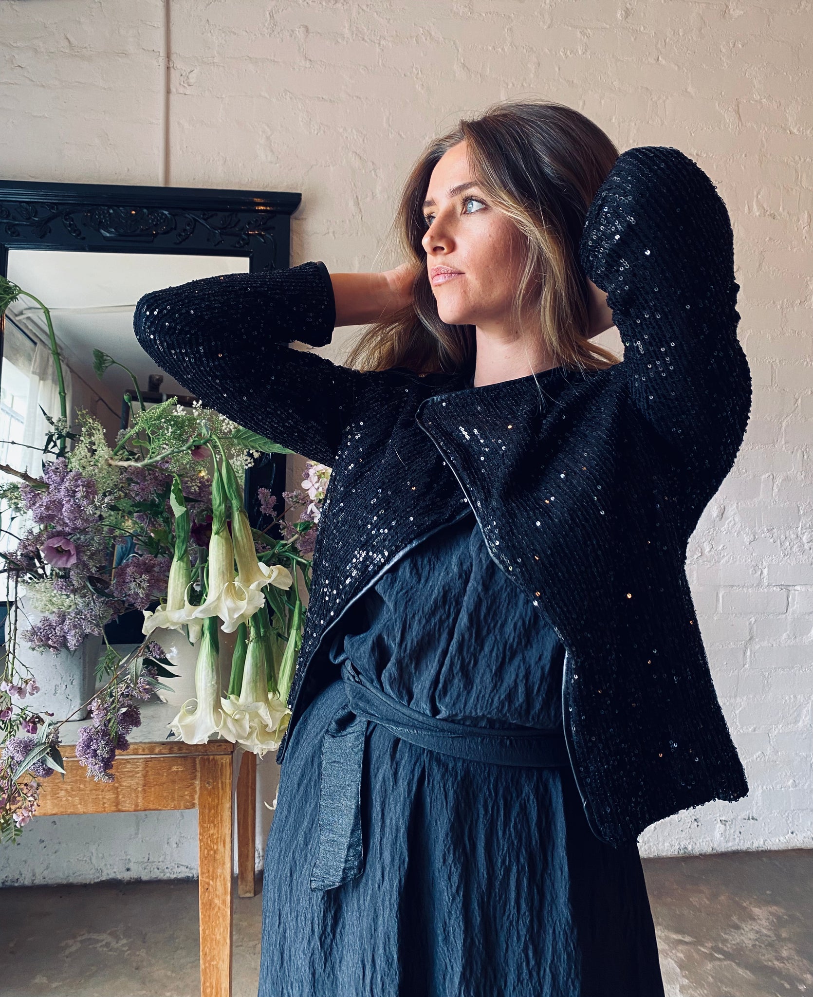 BLACK SEQUIN  | MODERN JACKET